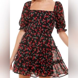 Juniors Fit & Flare Mini Dress, Size XL